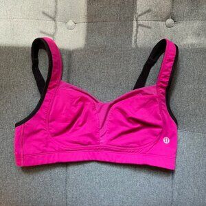 Lululemon Ta Ta Tamer II 34C “Raspberry” Hot Pink Medium Support Luxtreme Luon